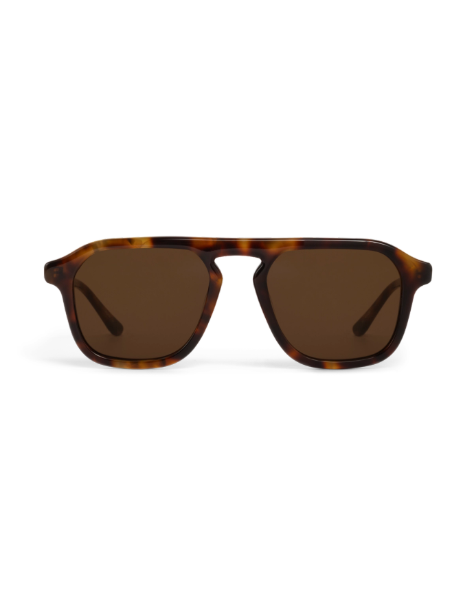 Front view of Tecovas x KREWE Zander - Havana on plain background