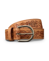 Front view of Women's Embossed Belt - Tan on plain background