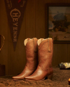 View of The Sadie - Honey / Gold Cowhide