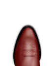 Toe view of The Annie Kid - Scarlet Cowhide on plain background