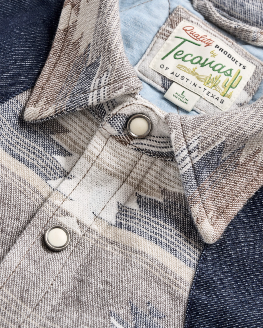 Closeup detail view of Men's Southwest Shacket - Multi