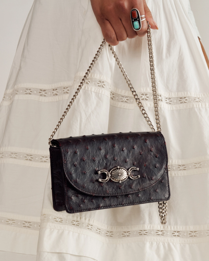 View of Concho Chain Crossbody - Black Cherry