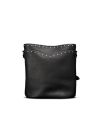 Back view of Shoulder Bucket Bag - Black on plain background