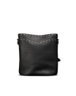 Back view of Shoulder Bucket Bag - Black on plain background