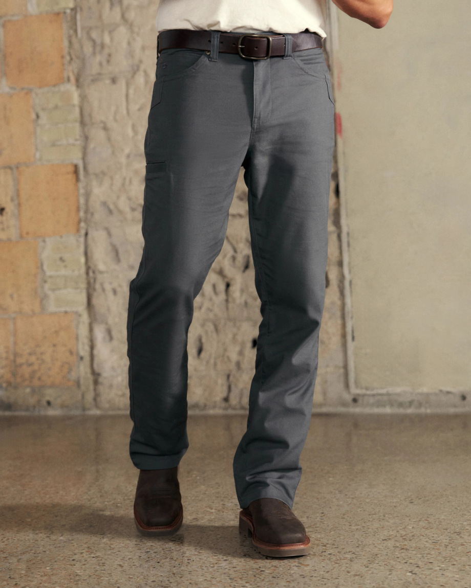 Front view of Men's Work Pant - Asphalt on model