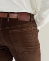 Closeup view of Men's Slim Straight Stretch Corduroy - Brown