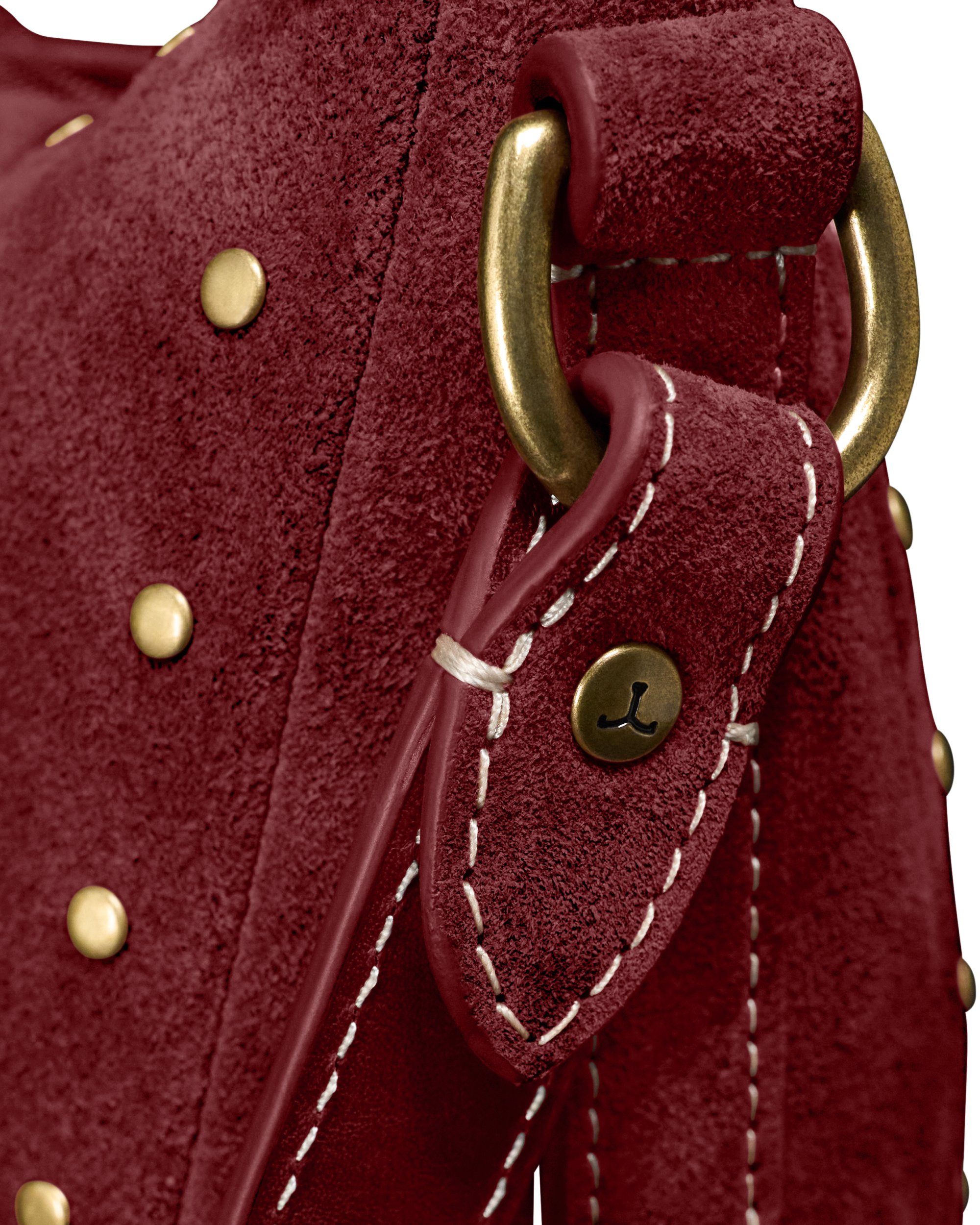 Closeup view of Slouchy Shoulder Bag - Cabernet