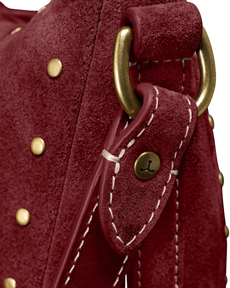 Closeup view of Slouchy Shoulder Bag - Cabernet