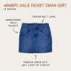 Diagram of the smile pocket denim skirt showing its unique design details