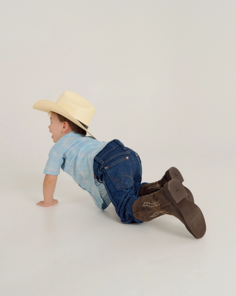 Full view of The Doc Toddler - Cafe Goat on model