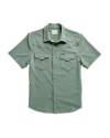 Closeup detail view of Men's Performance Western Pearl Snap SS - Cactus