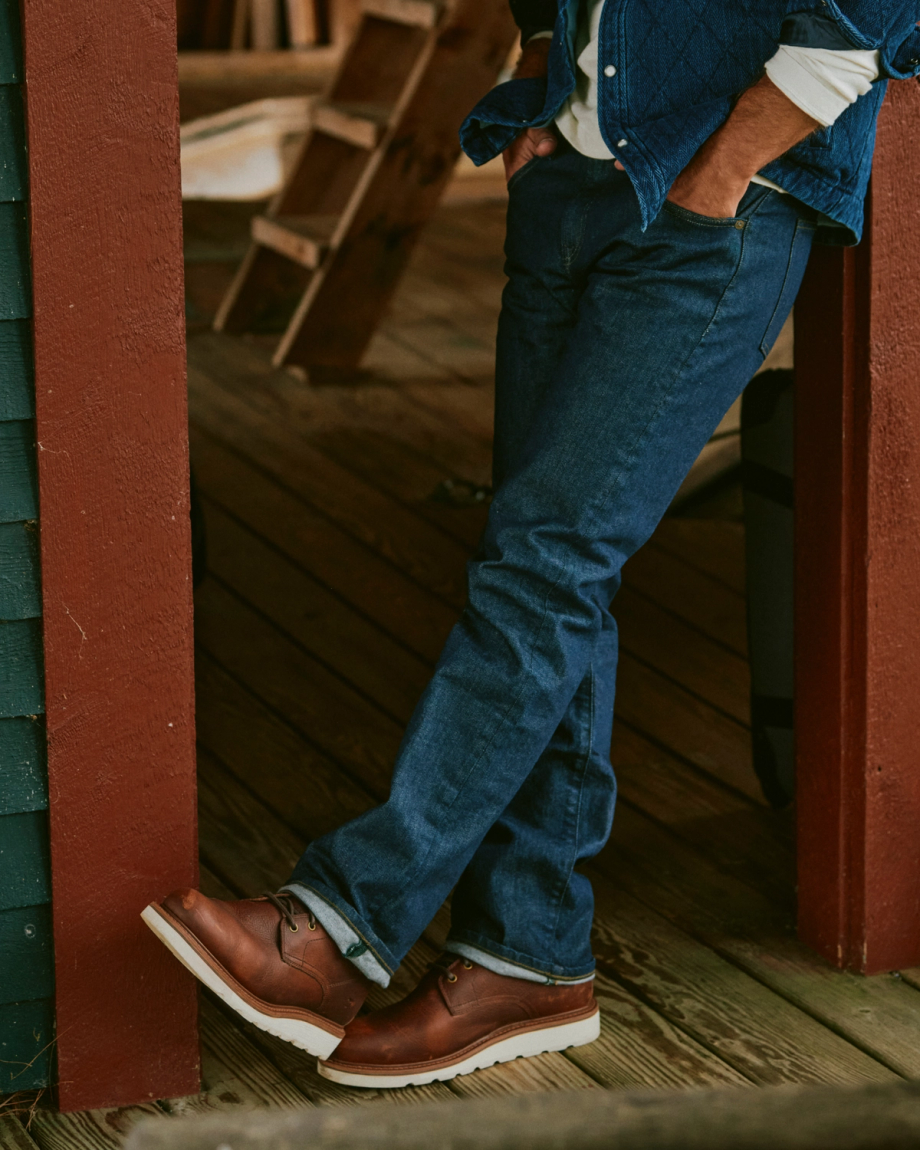 View of Men's Straight Crafted Denim - Resin Rinse