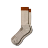 Pair view of Mid-Calf Striped Sock (2-Pack) - Grey/Orange on plain background