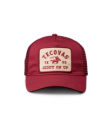 Front view of Giddy On Up 5 Panel Low Pro Trucker - Burgundy on plain background