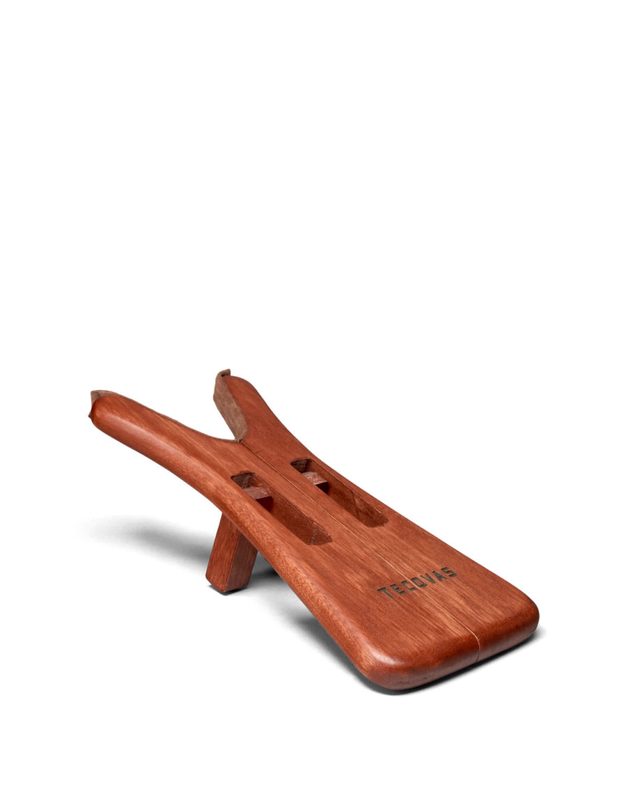 Quarterfront view of Travel Boot Jack - Brown/Mocha on plain background