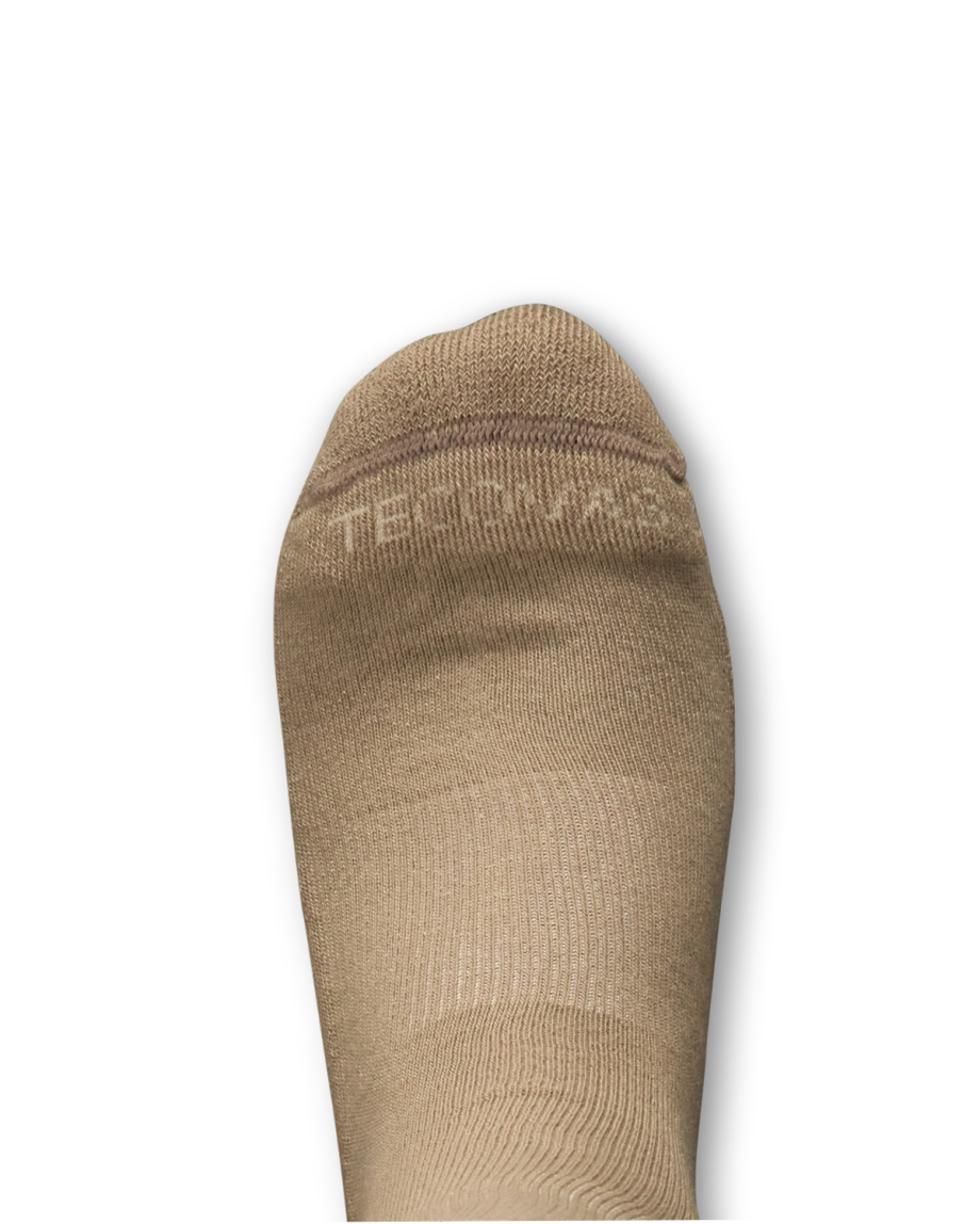 Toe view of Crew Socks (2-Pack) - Texas Rattlesnake Cream on plain background