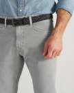 Closeup detail view of Men's Slim Straight Stretch Twill - Light Gray