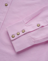 Closeup detail view of Men's Sawtooth Oxford Pearl Snap - Pink