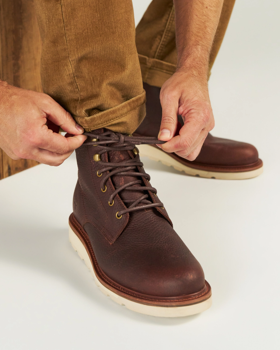 View of The Knox Lace Up - Tobacco Cowhide