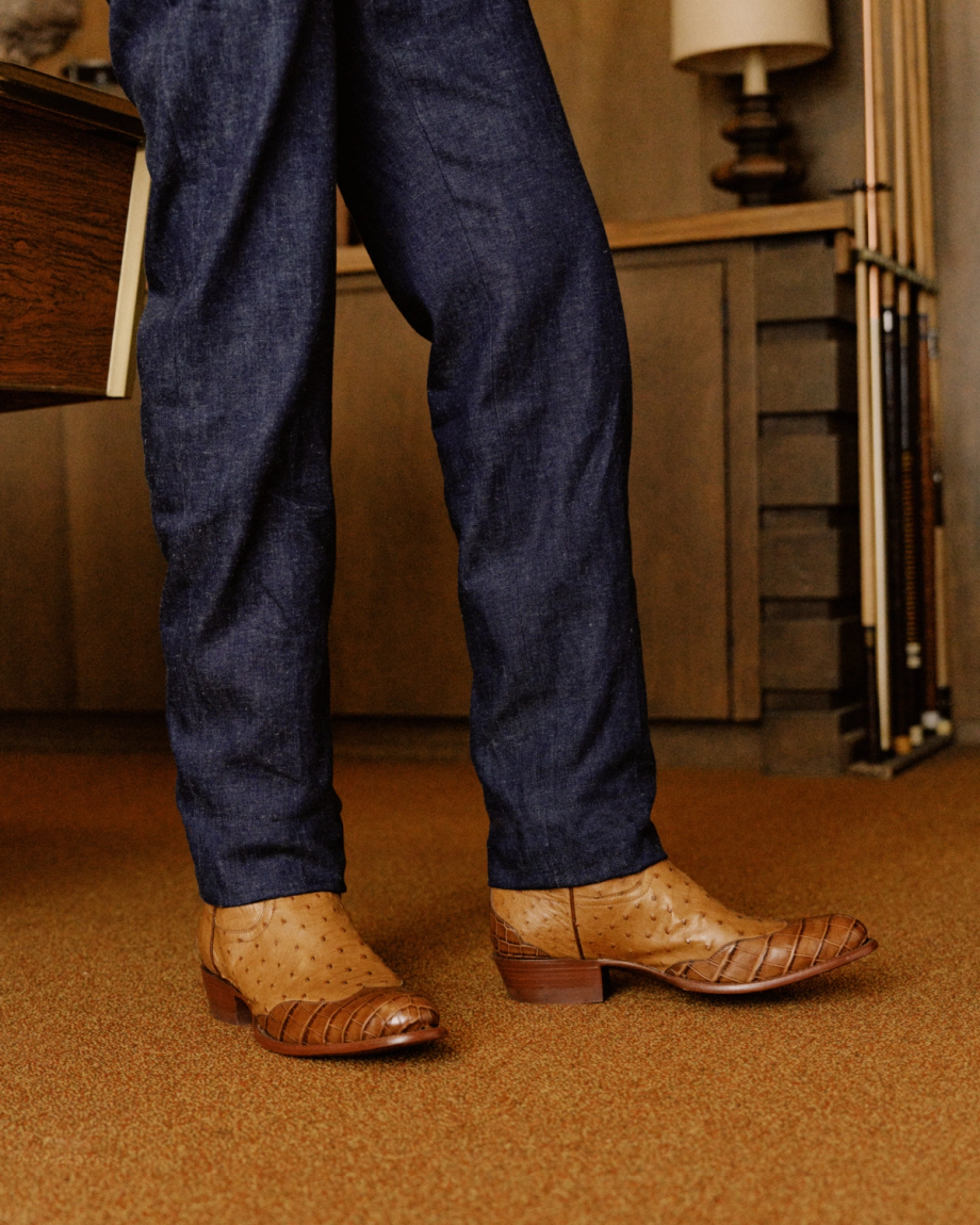 View of Men's Birthday Boot XI - Canyon Ostrich/Nile Crocodile