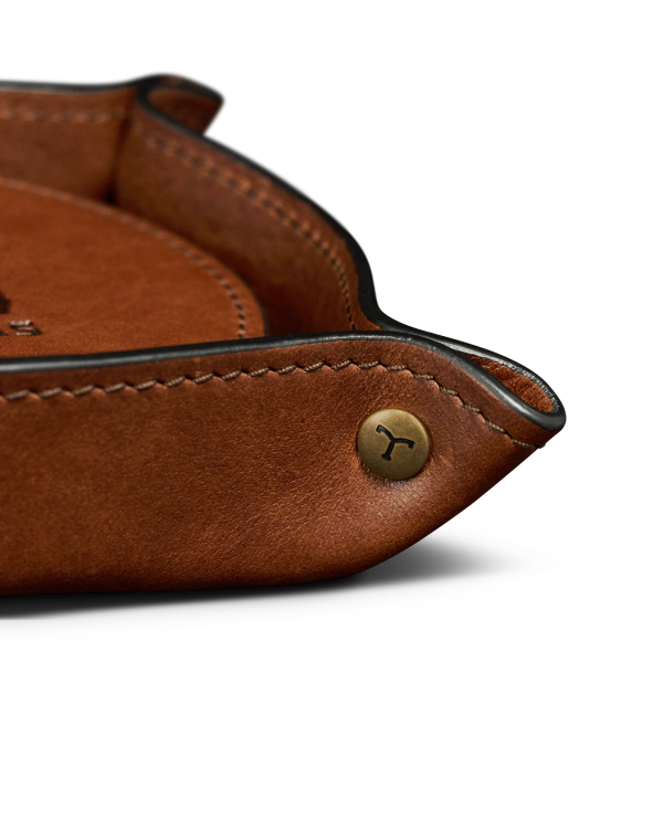 Closeup view of Bartlett Coaster 4 Pack - Cognac