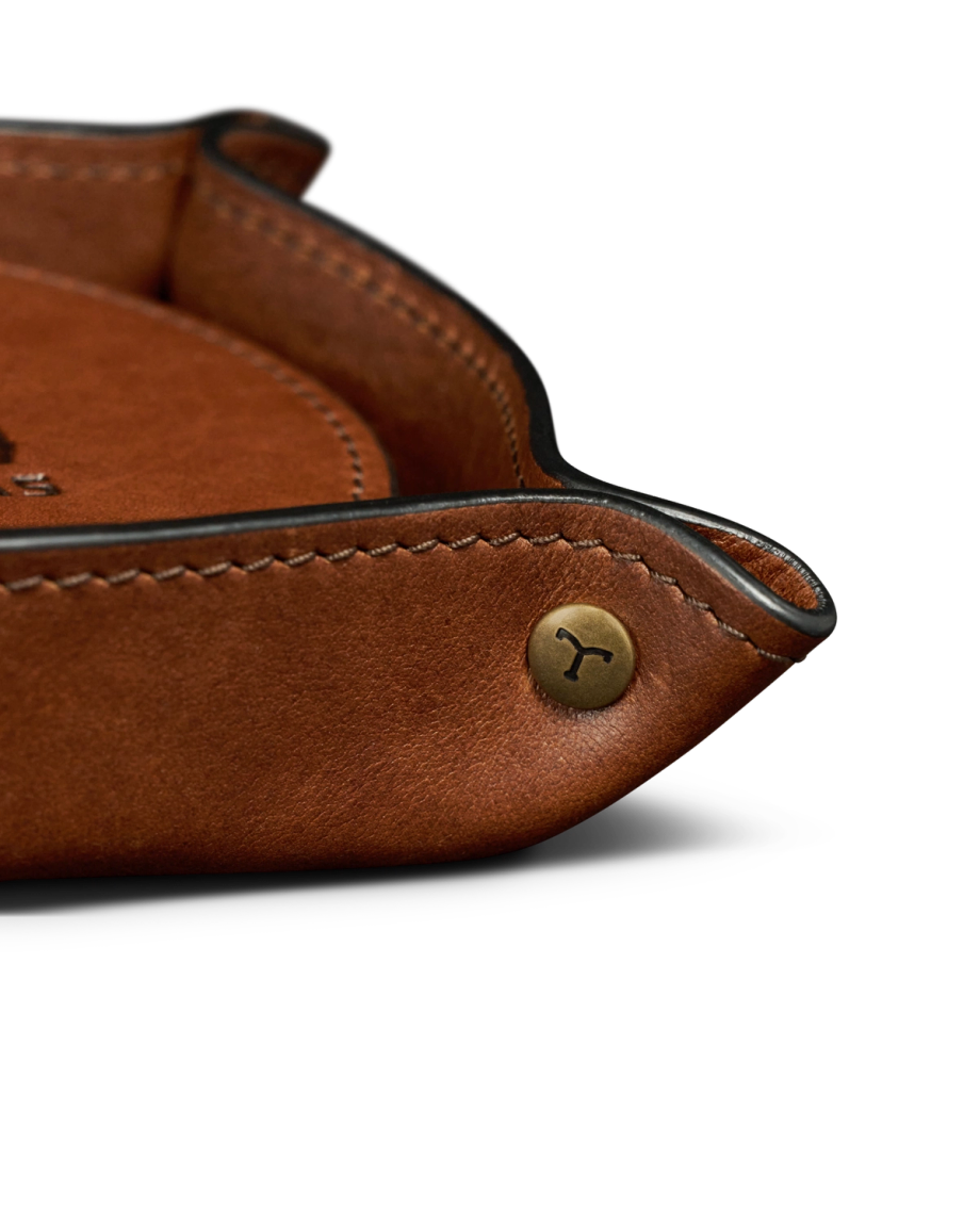 Closeup view of Bartlett Coaster 4 Pack - Cognac