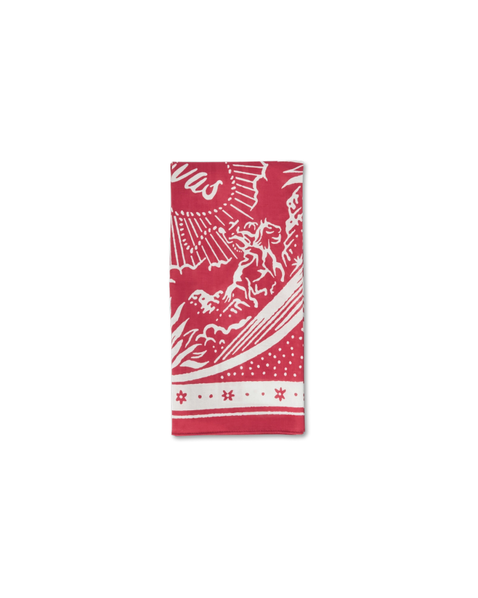 Folded view of Gameday Bandana - Red on plain background