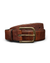 Front view of Men's Bison Belt II - Burnt Umber on plain background