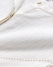 Closeup detail view of Women's Lace Peasant Top - White