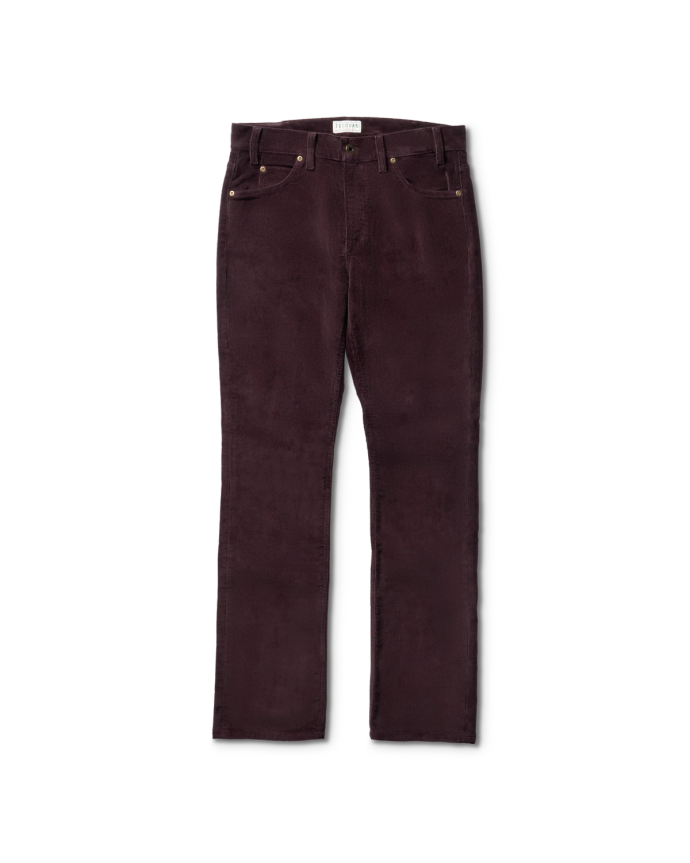 Front view of Men's Corduroy Standard Pants - Chocolate Brown on plain background