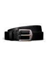 Unbuckled view of Men's Dress Belt - Midnight on plain background