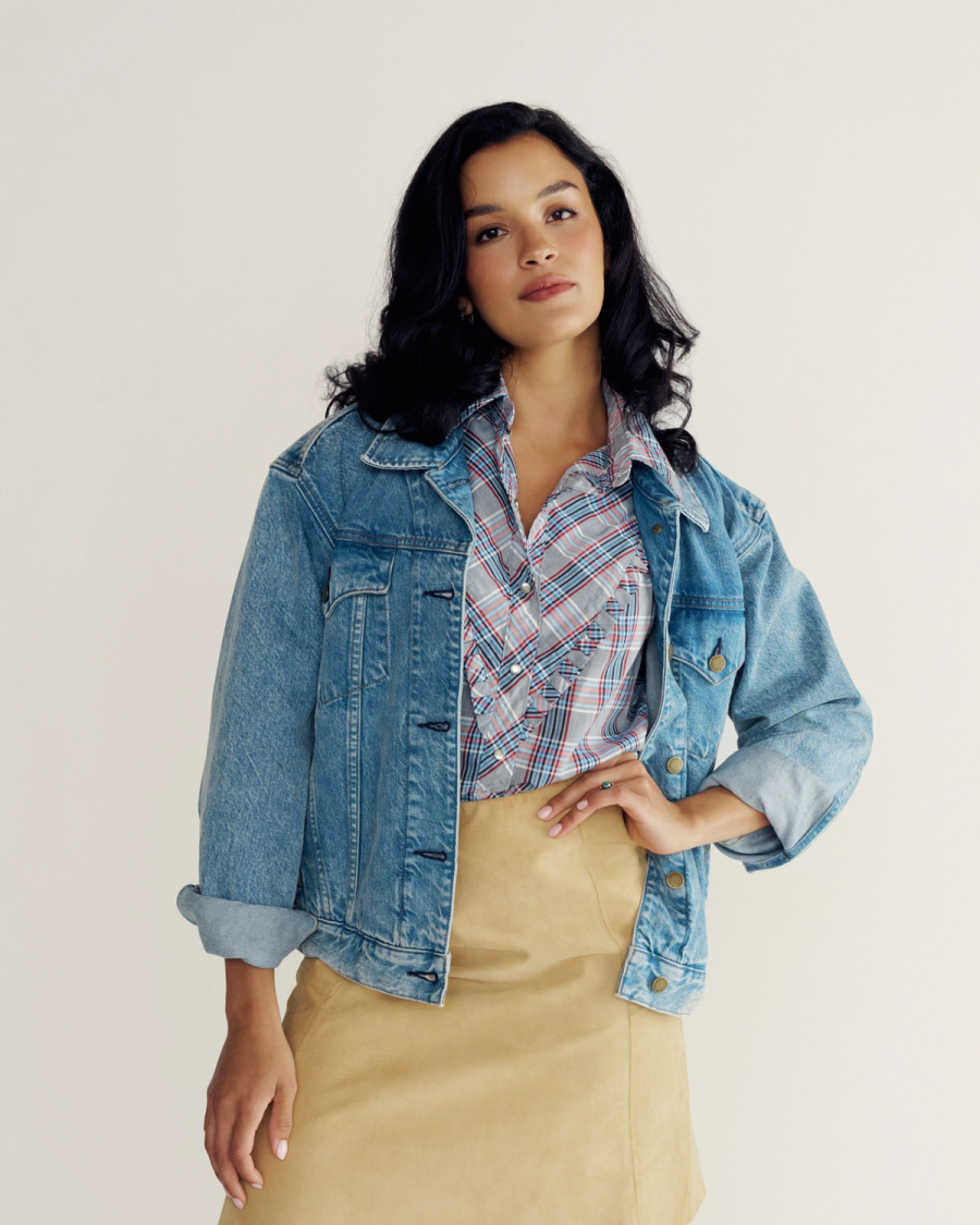 Women's Denim Trucker Jacket - Medium Wash | Tecovas
