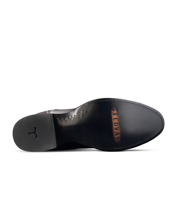 Sole view of The Earl - Black Cherry Cowhide on plain background