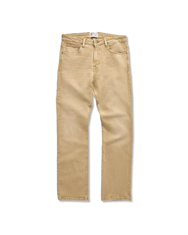 Front view of Men's Slim Straight Stretch Twill - Khaki on plain background