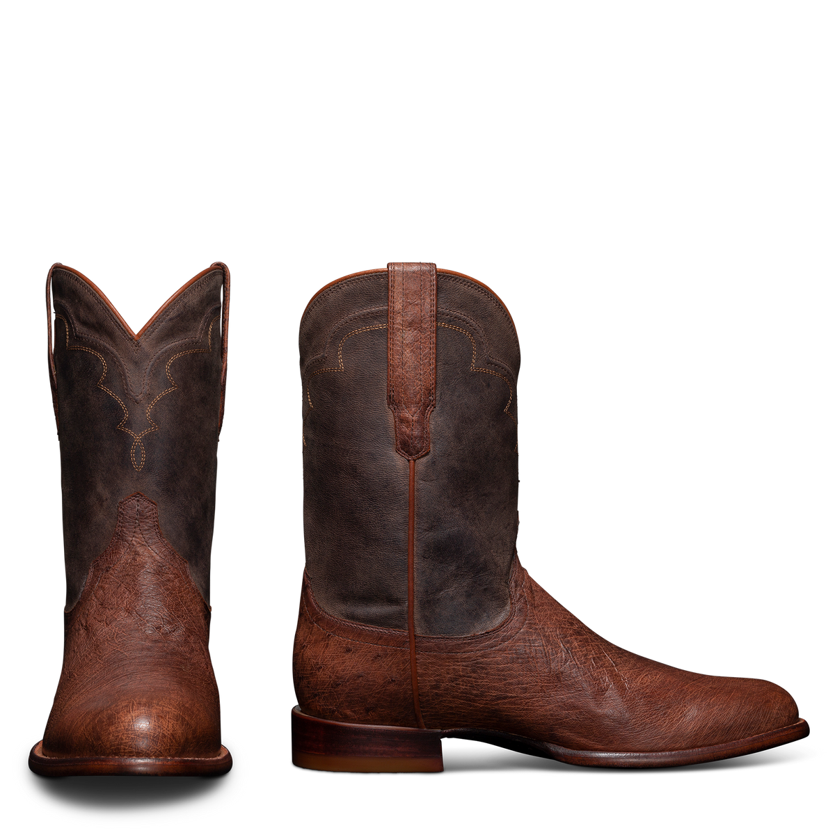 The Wade in Russet Smooth Ostrich - Men's Roper Boot | Tecovas