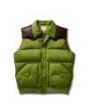 Front view of Men's Western Puffer Vest - Olive Drab on plain background