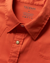 Closeup detail view of Men's Easywear Pearl Snap - Orange Rust