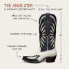 Diagram of The Annie Star in Midnight/Antique White showing it's unique features