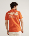 Closeup detail view of Men's Original Western Pocket Tee - Orange / Bone
