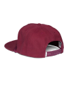 Quarterback view of Vintage Rope Five-Panel High Profile Trucker - Crimson on plain background