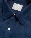 Closeup detail view of Men's Performance Western Pearl Snap SS - Classic Fit - Navy