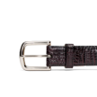 Closeup view of Men's Crocodile Belt - Black Cherry