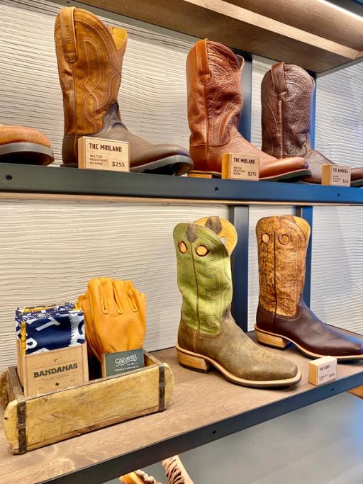 Boots on shelves