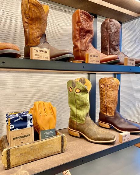 Boots on shelves