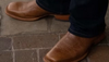 Man wearing The Doc square toe boots