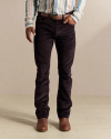 Front view of Men's Corduroy Standard Pants - Chocolate Brown on model