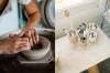 woman working pottery wheel