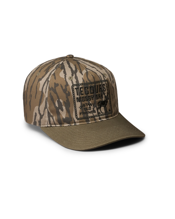 Quarterfront view of Tecovas x Mossy Oak Original Bottomland Hat - Original Bottomland on plain background