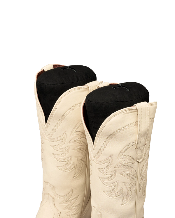 Inside view of Fabric Boot Inserts - Black on plain background