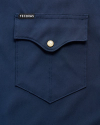 Closeup detail view of Men's Performance Western Pearl Snap SS - Classic Fit - Navy